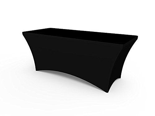 Solid Black Stretch Table Cover