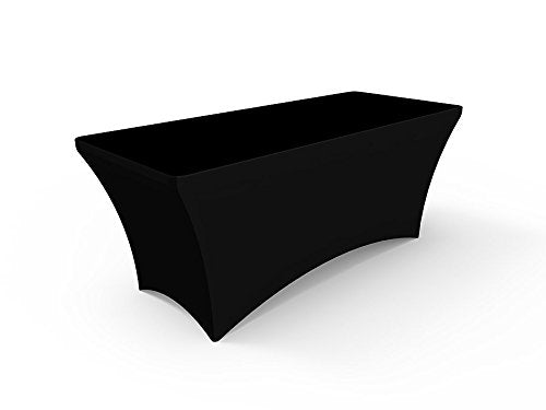 Solid Black Stretch Table Cover